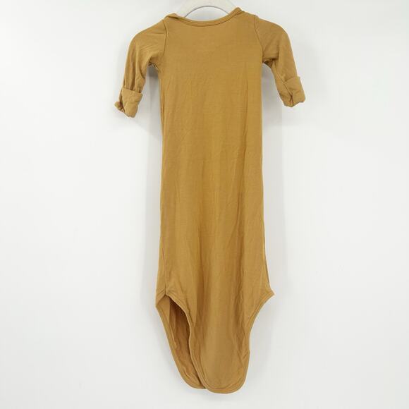 Caden Lane Newborn Baby Bamboo Long Sleeve Knotted Sleep Gown Size 0-3M Mustard - Picture 6 of 6